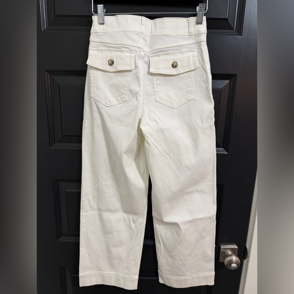 NWT SPANX, Stretch Twill Cropped Wide Leg in Bright White, Multiple Sizes - Picture 4 of 8